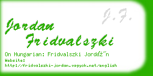 jordan fridvalszki business card